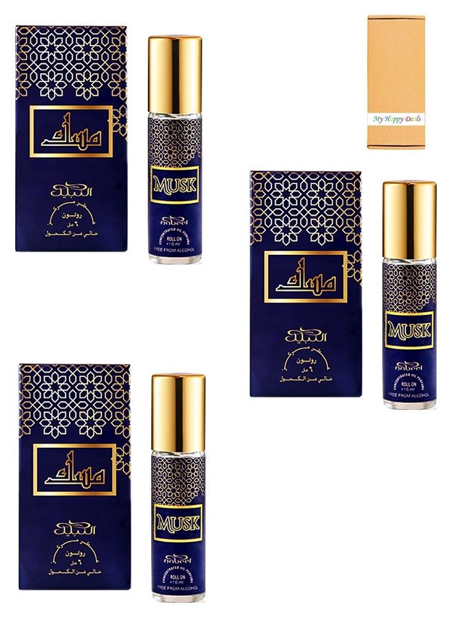 نبيل مجموعة عطر نبيل مسك رول أون زيت 3 قطع 6 مل - Image 1