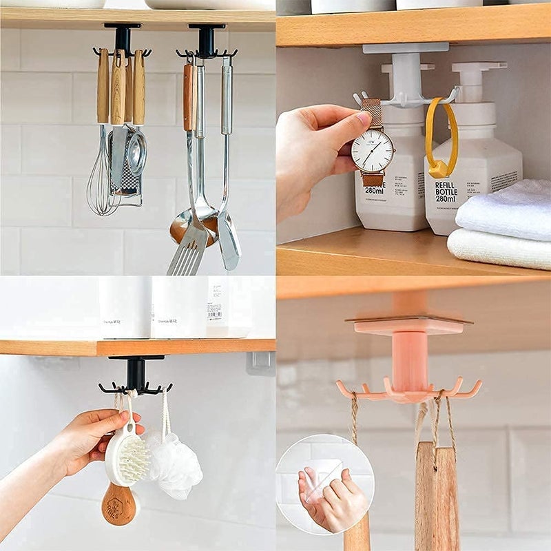 Acorn Crafts Acorn Crafts 1 Pc 360 Degrees Rotating Folding Hook SelfAdhesive 180 Degrees Vertical Flip Hook Waterproof Utility Hook for Home Bathroom Kitchen Office Towel Space Saving  - Image 4