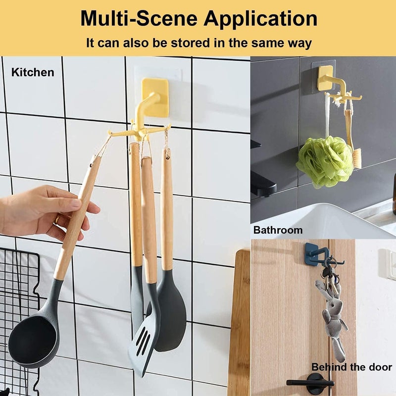 Acorn Crafts Acorn Crafts 1 Pc 360 Degrees Rotating Folding Hook SelfAdhesive 180 Degrees Vertical Flip Hook Waterproof Utility Hook for Home Bathroom Kitchen Office Towel Space Saving  - Image 2