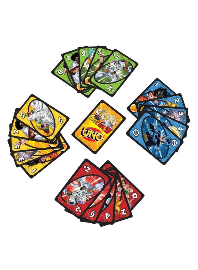 Mattel Games ​UNO Dragon Ball Z Card Game Japanese Manga Theme 112 Cards with Unique Wild Card & Instructions for Players 7 Years Old & Up, Gift for Kid, Family & Adult Game Night - Image 2