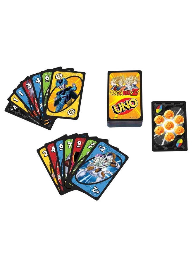Mattel Games ​UNO Dragon Ball Z Card Game Japanese Manga Theme 112 Cards with Unique Wild Card & Instructions for Players 7 Years Old & Up, Gift for Kid, Family & Adult Game Night - Image 4