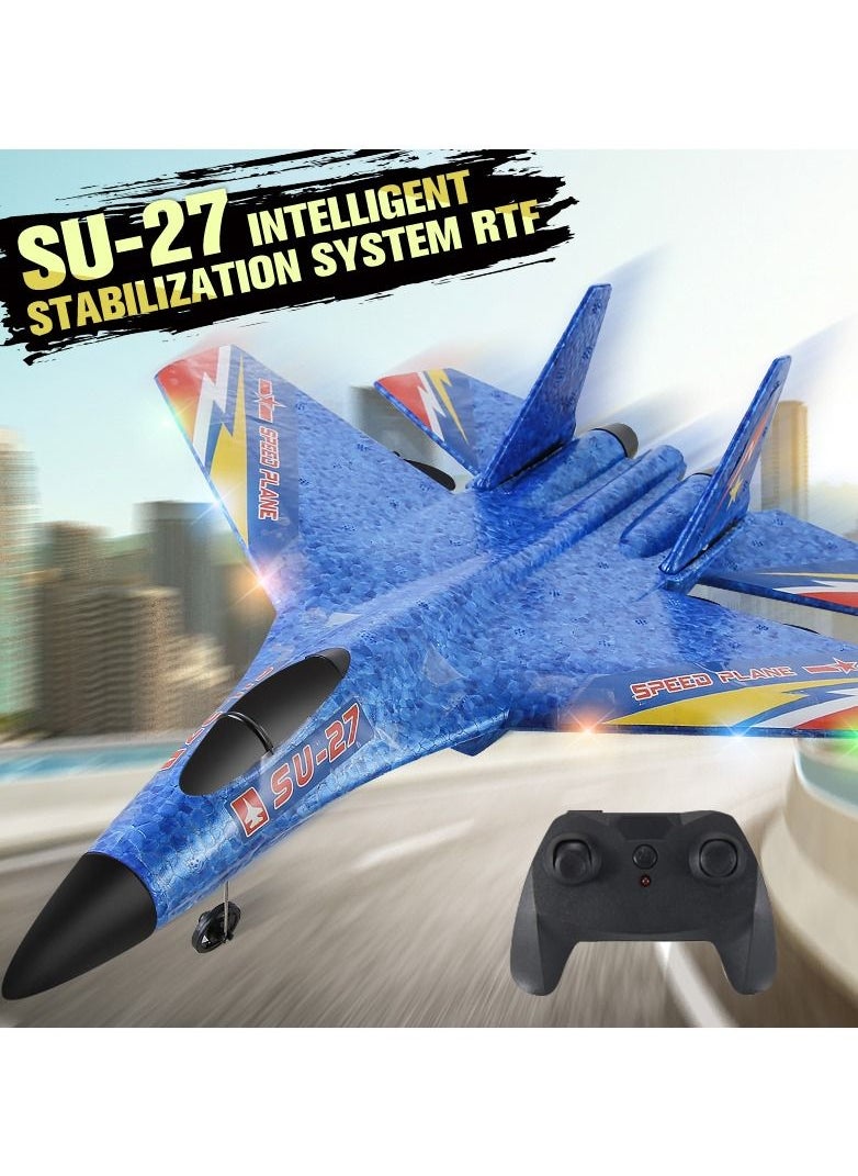 AROAQ RC Foam Aircraft Remote Control Airplane Foam Toys for Children SU27 Blue  - Image 3
