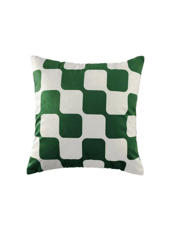 Velvet Pillowcase Style Checkerboard Pattern Headboard Soft Cushion Lumbar Pillow Backrest Sofa Geometric