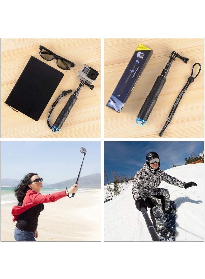 Selfie Stick 19” Waterproof Hand Grip Adjustable Extension Monopod Pole Compatible With GoPro Hero 9 8 7 6 5 4 3+ 3 2 1 Session - Image 3