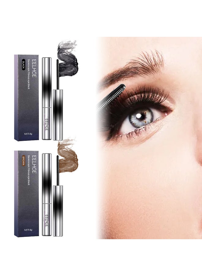 EELHOE Stereoscopic Fibrous Eye Black Mascara, Extension Mascara Black, Waterproof Mascara for Eyelashes, Volume Lash Lengthening Mascara, Long-Lasting Lashes, Thick Curling Eyelash Mascara, 4g - Image 5
