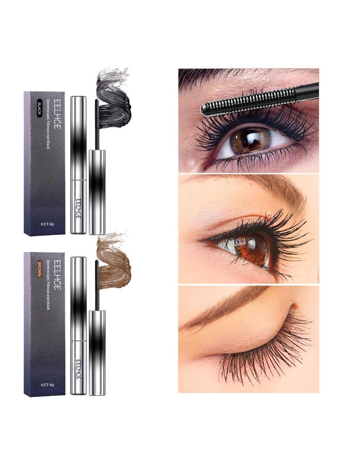 EELHOE Stereoscopic Fibrous Eye Black Mascara, Extension Mascara Black, Waterproof Mascara for Eyelashes, Volume Lash Lengthening Mascara, Long-Lasting Lashes, Thick Curling Eyelash Mascara, 4g - Image 3