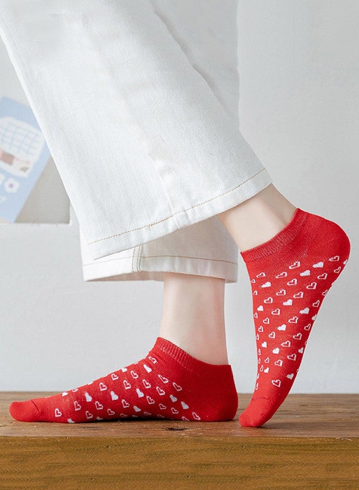 1 Pair Sweet Love Heart Crew Socks Casual Cute Short socks Fashion Ankle Socks for Girl Women  - Image 2