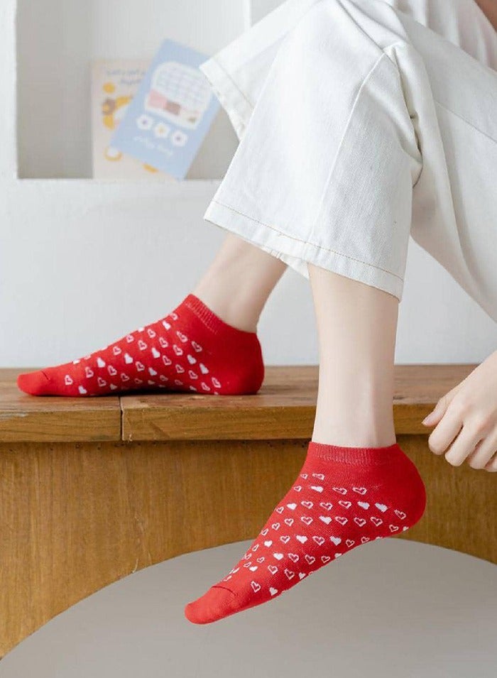 1 Pair Sweet Love Heart Crew Socks Casual Cute Short socks Fashion Ankle Socks for Girl Women  - Image 3