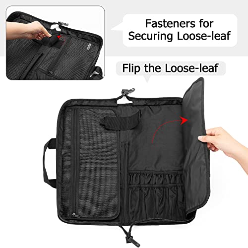 samdew Chef Knife Bag with Lockhole & 17 + 6 Slots, Chef Bag for Knife Storage, Travel Knife Roll for Professional Chefs, Knife Carrying Case Knife Carrier for Kitchen Utensils, Bag Only - Image 3