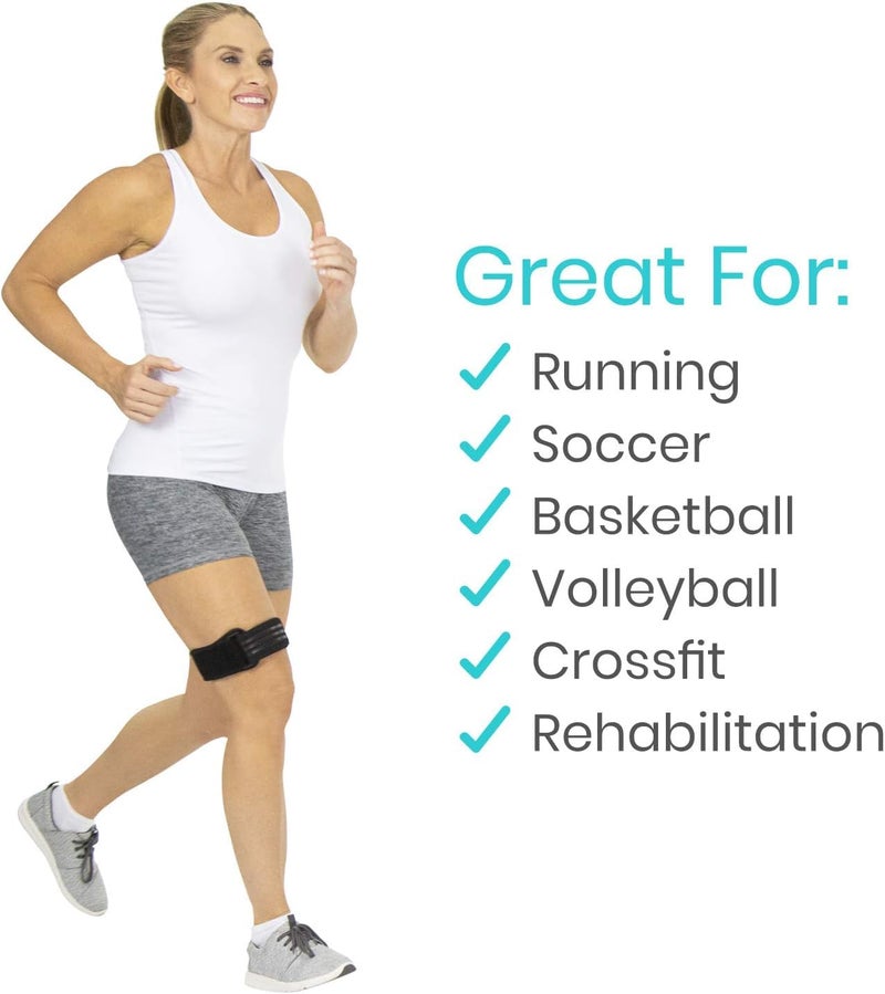 Vive IT Band Strap - Iliotibial Band Compression Wrap - Outside of Knee Pain, Hip, Thigh & ITB Syndrome Support - Neoprene Brace for Running and Exercise - Athletic Stabilizer for Men, Women - Image 4