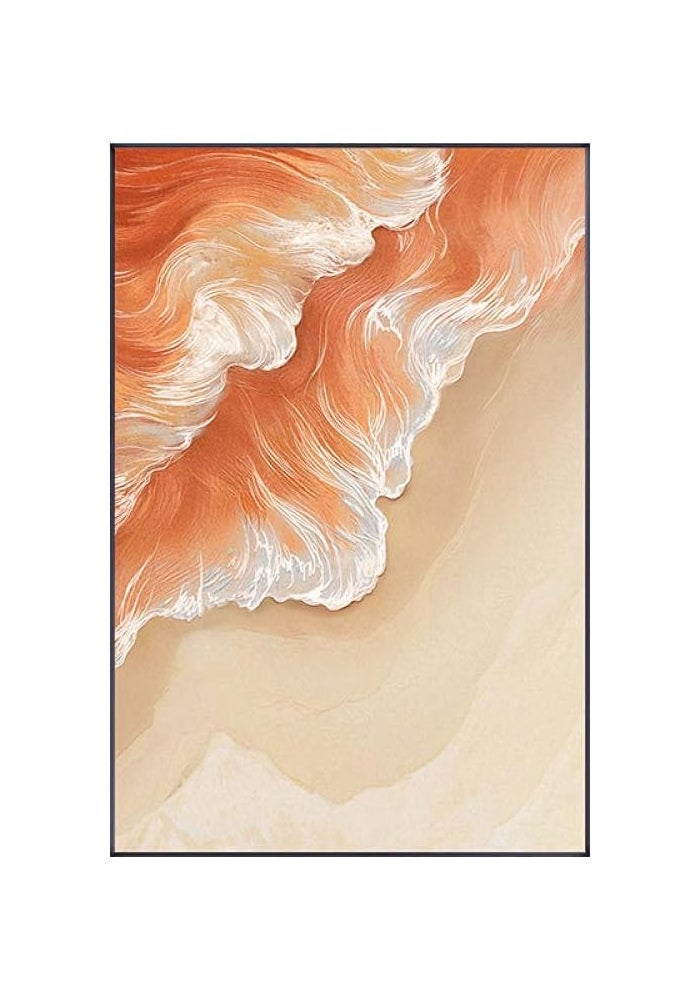 BPA Orange Sea Waves Beach Canvas Painting - Image 3