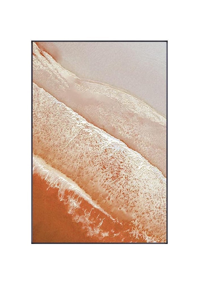 BPA Orange Sea Waves Beach Canvas Painting - Image 2
