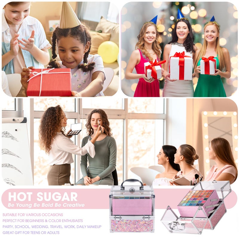 Hot Sugar Teen Makeup Kit for Girls 13-15, Kids Makeup Kit, Makeup Gift Set for Birthday Parties Makeovers & Christmas (Pink) - Image 5