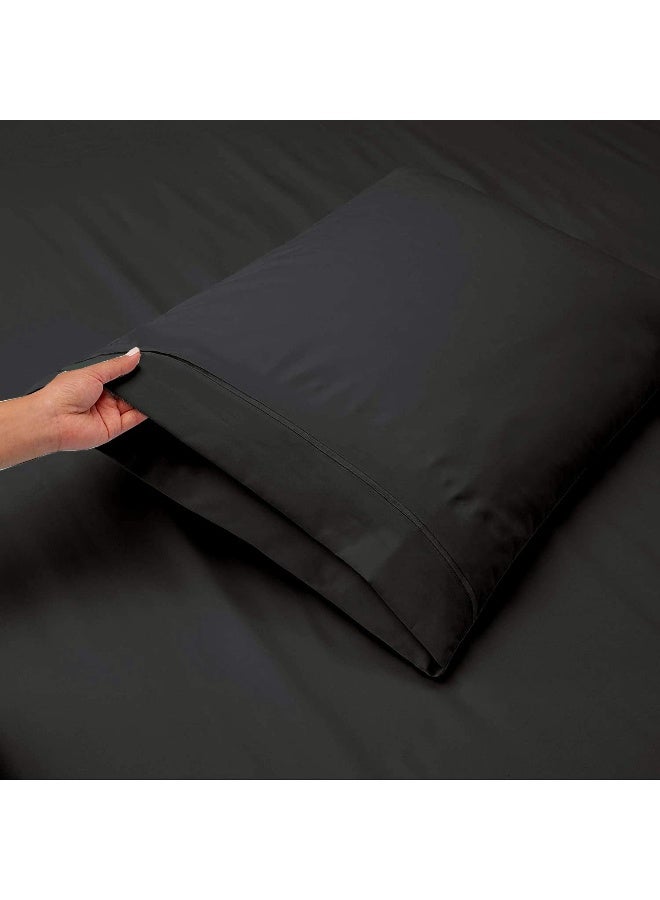 MyGiza Sheets Top Split King Sets for Adjustable Bed-Sleep Number Split Top King-King 34" Top Split King -4 Pcs Set Split Top King 100% Giza Egyptian Cotton Upto15-18" Deep (Dark Grey)  - Image 3