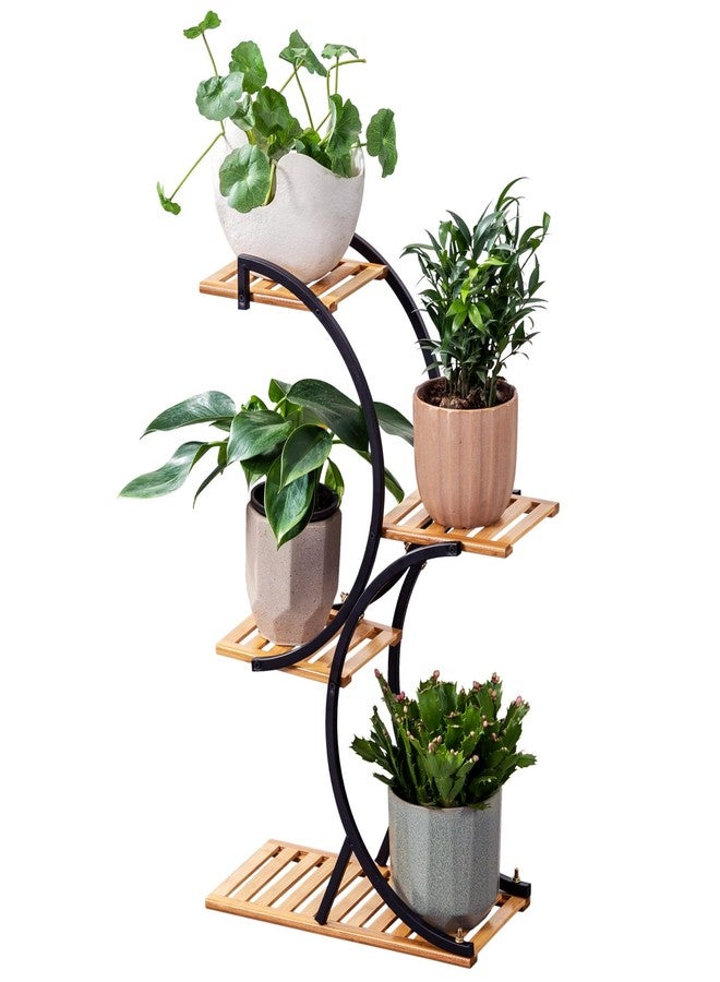 COPREE Bamboo 4-Tier Plant Stand Rack Multiple Flower Pot Holder Shelf Indoor Outdoor Planter Display Shelving Unit for Patio Garden Corner Balcony Living Room - Image 1