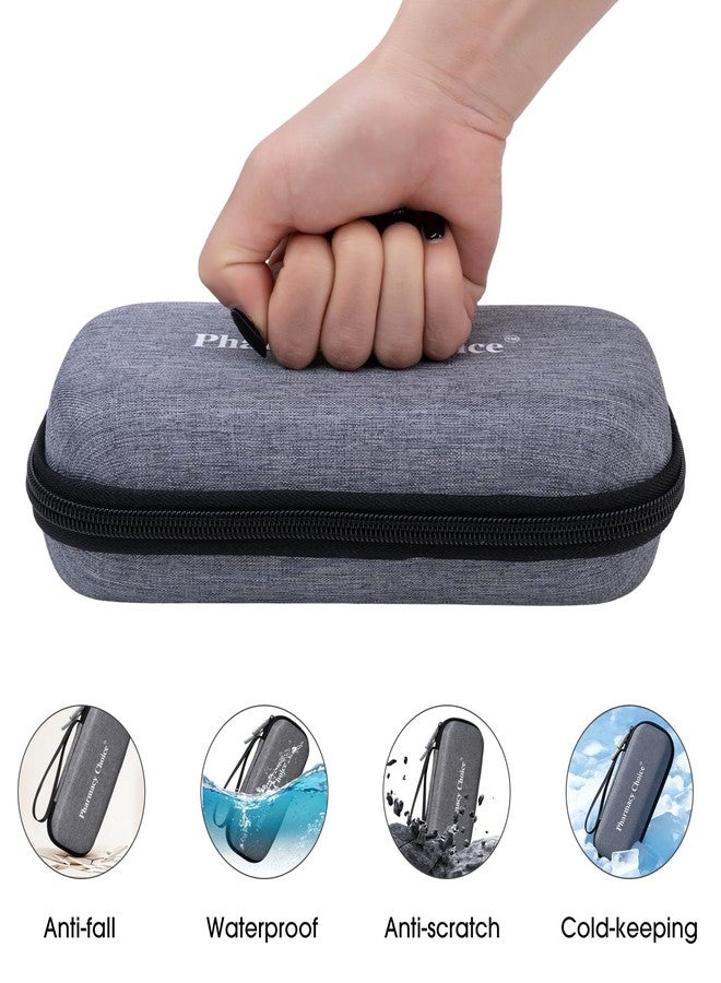 Pharmacy Choice Insulin Pen Cooler Travel Case with 2 x 90g TSA Approved Ice Packs, Diabetic Medication Insulated Cooling Bag for Insulin Pens and Diabetic Supplies Storage, Compact for Daily Life and Trips, Gray - Image 2
