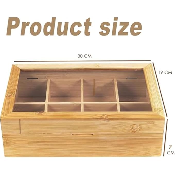 Antole Bamboo Tea Bag OrganizerStackable Tea Bag Holder With LidWooden Tea Box OrganizerKitchen Countertop Storage CaddyTea Storage Box For PodsCoffeeSugar Packets - Image 3