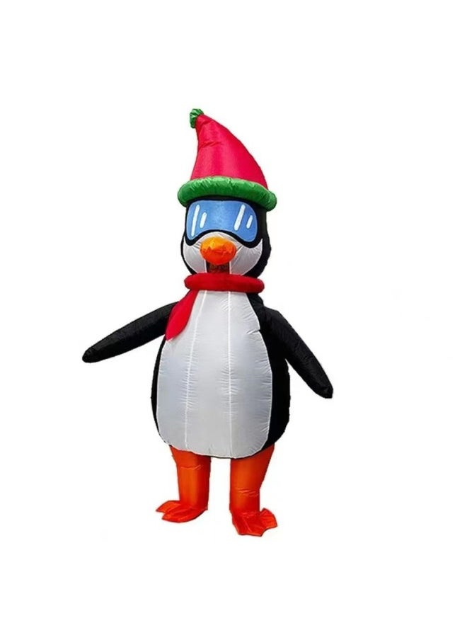 Clothing  Party Inflatable Tree Riding Elk Inflatable Suit Santa Claus Inflatable Suit-Color:Cool Penguin 140-190cm  - Image 1