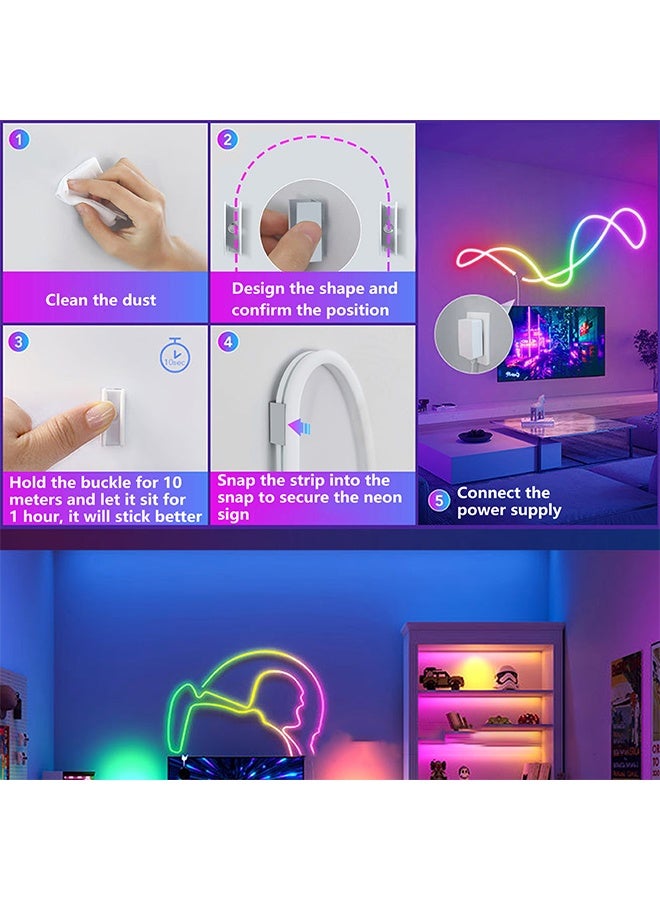 ضوء حبل النيون ، مدعوم بواسطة USB ، شريط LED مقاوم للماء مع التطبيق ، التحكم عن بعد ، والتحكم بالبلوتوث ، مزامنة الموسيقى ، التحكم الصوتي ، DIY ، أضواء RGB مرنة لغرفة النوم ، الألعاب ، الديكور في الهواء الطلق ، الديكور الداخلي ، الإضاءة الخلفية التلفزيونية - Image 5