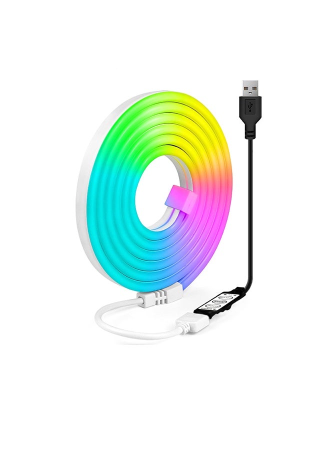 ضوء حبل النيون ، مدعوم بواسطة USB ، شريط LED مقاوم للماء مع التطبيق ، التحكم عن بعد ، والتحكم بالبلوتوث ، مزامنة الموسيقى ، التحكم الصوتي ، DIY ، أضواء RGB مرنة لغرفة النوم ، الألعاب ، الديكور في الهواء الطلق ، الديكور الداخلي ، الإضاءة الخلفية التلفزيونية - Image 1