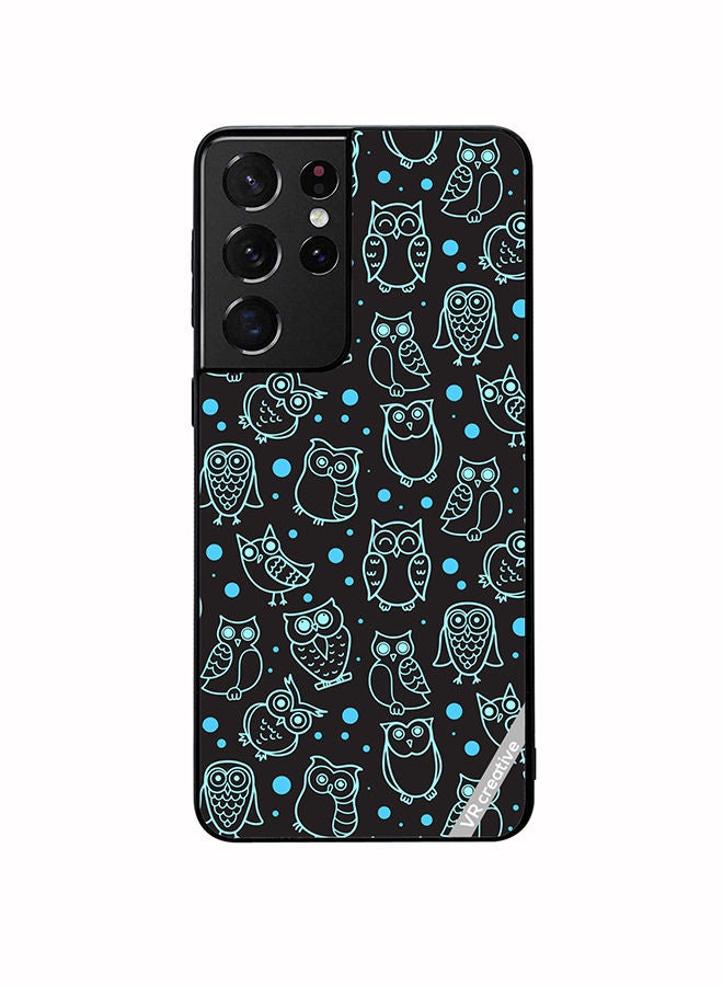VR CREATIVE Protective Case Cover For Samsung Galaxy S21 Ultra 5G Night Owl Stroke Design Multicolour - Image 1