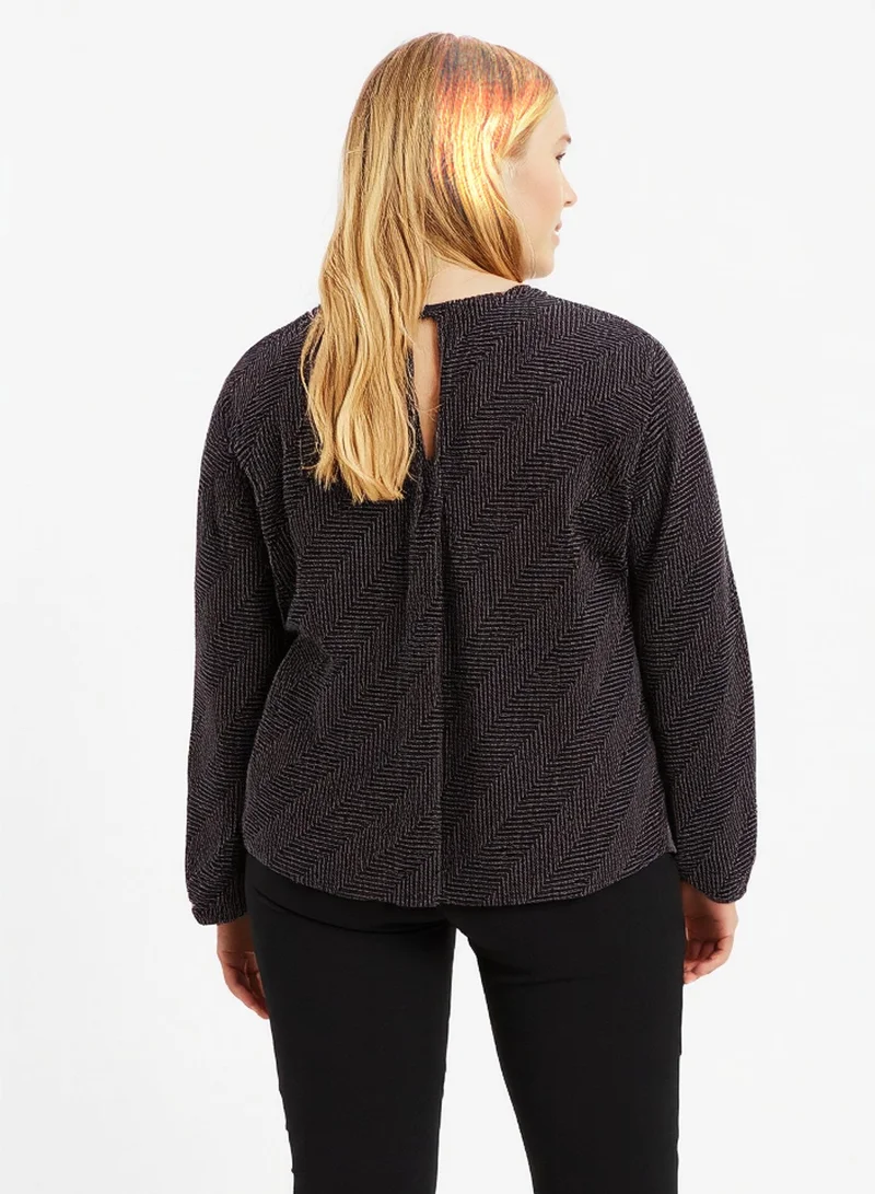 Blue Vanilla Curve Puffball High Neck Top