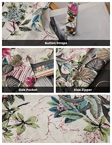 Himosyber Women's Patchwork Dual Pocket Jumpsuit Loose Floral Print Bohemian Wide Leg Bib Overall (#1White, Small) - Image 5