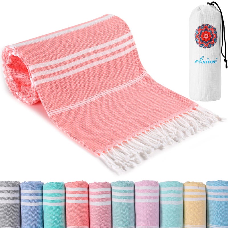 Antfuny Turkish Beach Towels Vacation Essentials Pool Towel for Women Birthday, Teacher Appreciation Thank You Gifts, Mothers Days Bridesmaid Bride Girlfriend Friendship Sister 40th Retirement Gift - Image 1