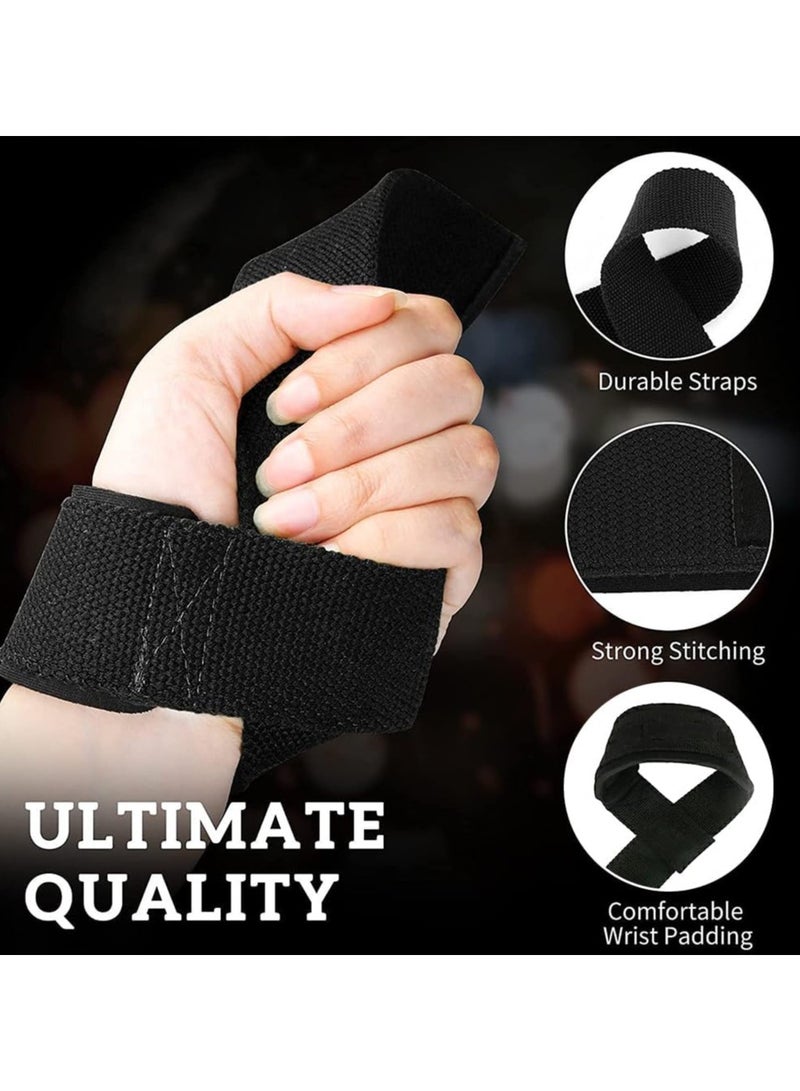 Lifting Straps Strength Training, Professional Pull Aids for Heavy Weights, Straps for Weightlifting, Lifting Straps Gym Deadlift, Lifting Pulling Straps, Strength Training, Women & Men, Black - Image 4