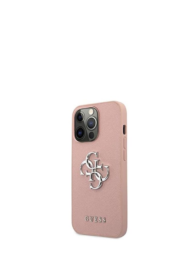 GUESS Guess Pu Saffiano Case With Big 4G Silver Logo For Iphone 13 Pro (6.1 Inches) - Pink - Image 4