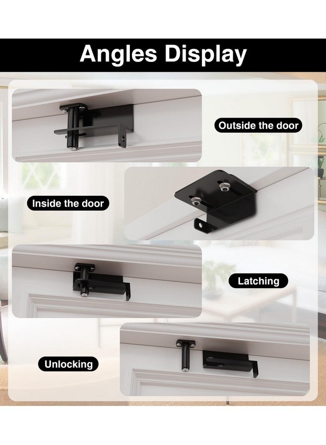 Laowu Adjustable Child Safety Door Top Lock｜Metal Child Proof Door Top Lock for Interior&Exterior&French Door｜Lock & Unlock from Either Sides｜for Childproofing｜Sliding Door Lock for Kids Safety｜Black - Image 4