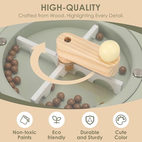 Pithfor Kids Wooden Coffee Maker Toy with Grinder Pretend Play Kitchen Appliances Accessories Toy Gift for Kids Toddlers Boys Girls - Image 5