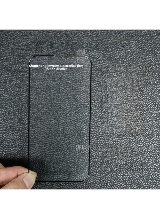 واقي شاشة كامل الشاشة كبير الحجم من الزجاج المقوى لهاتف iPhone 15 Pro Max وiPhone 14 و13 و11 Xr و6 Plus - اللون: شاشة غير كاملة عالية الجودة - الأبعاد: Apple 13/13pro / 14/ 16e