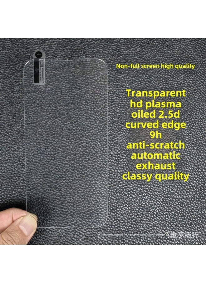 واقي شاشة كامل الشاشة كبير الحجم من الزجاج المقوى لهاتف iPhone 15 Pro Max وiPhone 14 و13 و11 Xr و6 Plus - اللون: شاشة غير كاملة عالية الجودة - الأبعاد: Apple 13/13pro / 14/ 16e