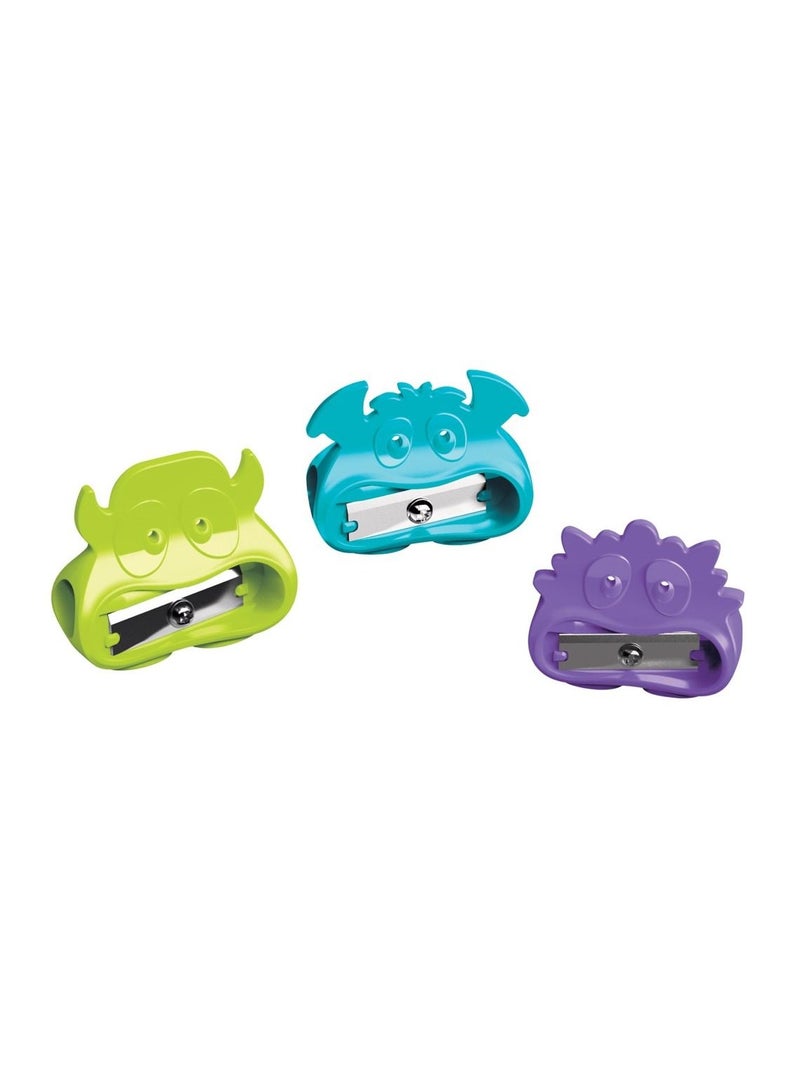 3-Piece Vivo Monsters 1 Hole Sharpeners Multicolour