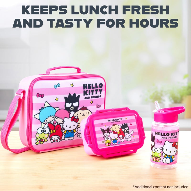 Get Trend Hello Kitty Water Bottle Lunch Box Lunch Bag Kids Set 3 Pcs Kawaii Insulated Snack Bag for School Travel Gifts for Kids (Pink Hello Kitty) - Image 5
