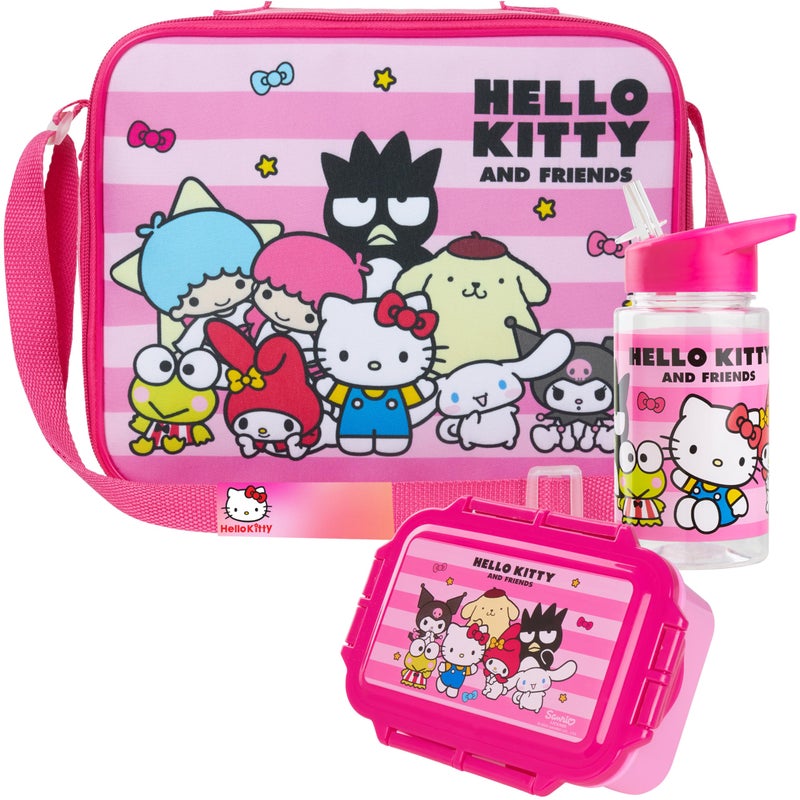 Get Trend Hello Kitty Water Bottle Lunch Box Lunch Bag Kids Set 3 Pcs Kawaii Insulated Snack Bag for School Travel Gifts for Kids (Pink Hello Kitty) - Image 1