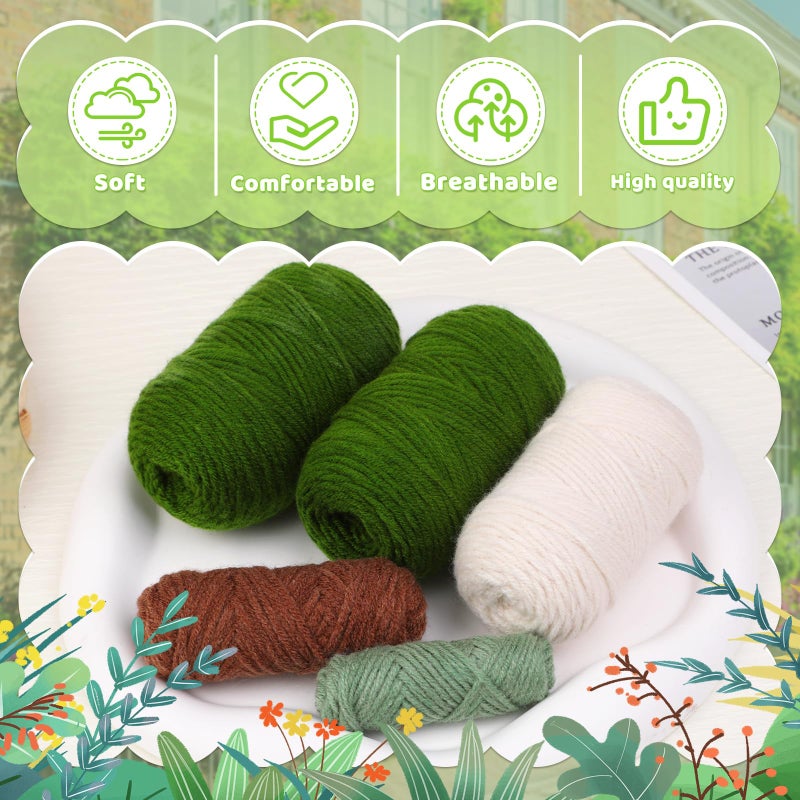 kdafio Crochet Kit for Beginners, Hanging Potted Plants Crochet Starter Kit with Step-by-Step Video Tutorials Complete Crochet Kit for Beginners Decoration (Green Grass Plants) - Image 4