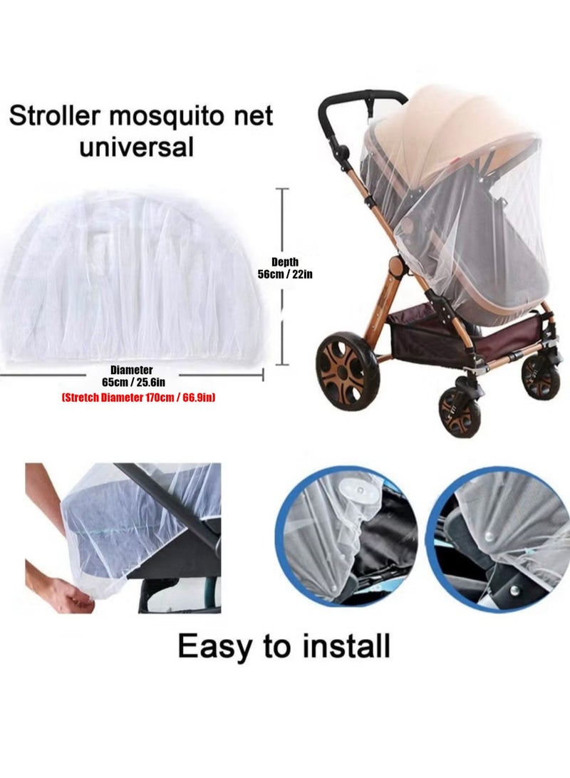 Baby Mosquito Net With Storage Bag, Infants Baby Stroller Mosquito Insect Net, Full Cover Stroller Baby Mosquito Net, Portable, Lightweight And Breathable Full Protection Mosquito Net, Travel Friendly, Black - Image 2