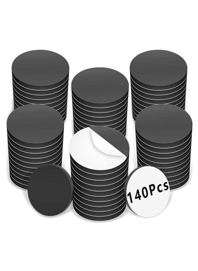 Generic 140 Pieces Adhesive Magnetic Discs, Round Magnetic Discs with Adhesive Backing for Crafts, Peel And Stick Magnetic Circles, Magnetic Discs are Great to use at Home, Office, School And More  - Image 1