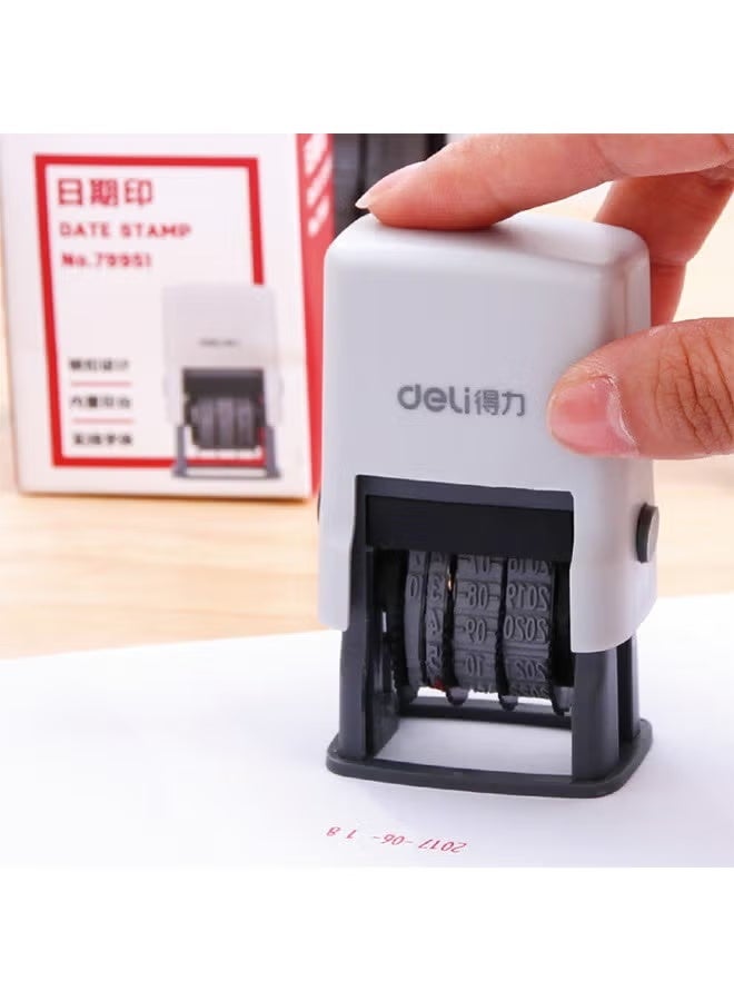 Deli 79951 Adjustable Date Stamp with Auto-Inking - Year, Month, Day & Time Stamp, Includes 1 Machine, 1 Ink Bottle, 2 Ink Pads (Quick-Dry Ink for Paper) - Image 5