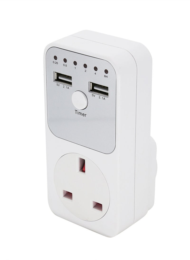 ELIKLIV Inch Calibration Timing Socket Dual USB 5V2.1A Smart Countdown Switch Multi-function Voltage Protector Short Circuit / Overload / Overvoltage Protection - Image 3