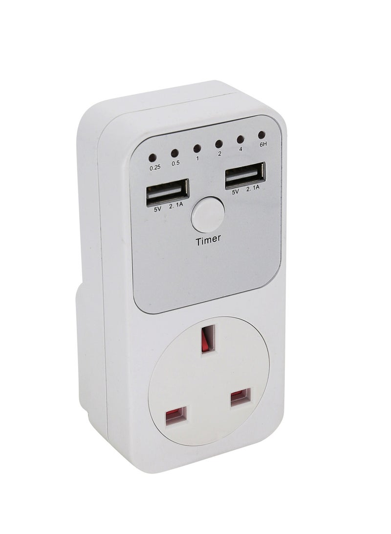 ELIKLIV Inch Calibration Timing Socket Dual USB 5V2.1A Smart Countdown Switch Multi-function Voltage Protector Short Circuit / Overload / Overvoltage Protection - Image 5