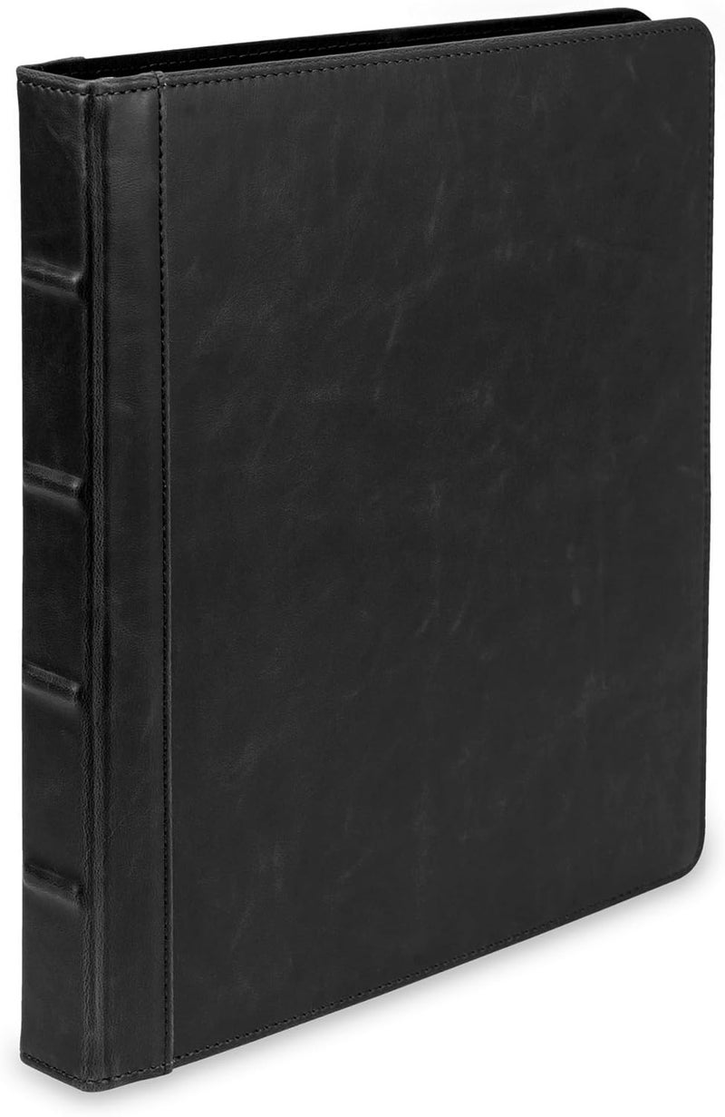 Samsill Samsill Vintage Hardback 3 Ring Leather Binder Professional Binder Organizers Planner Binder 05 Inch 3 Ring Binder Letter Size 85 x 11 No Zipper Faux Leather Black  - Image 1
