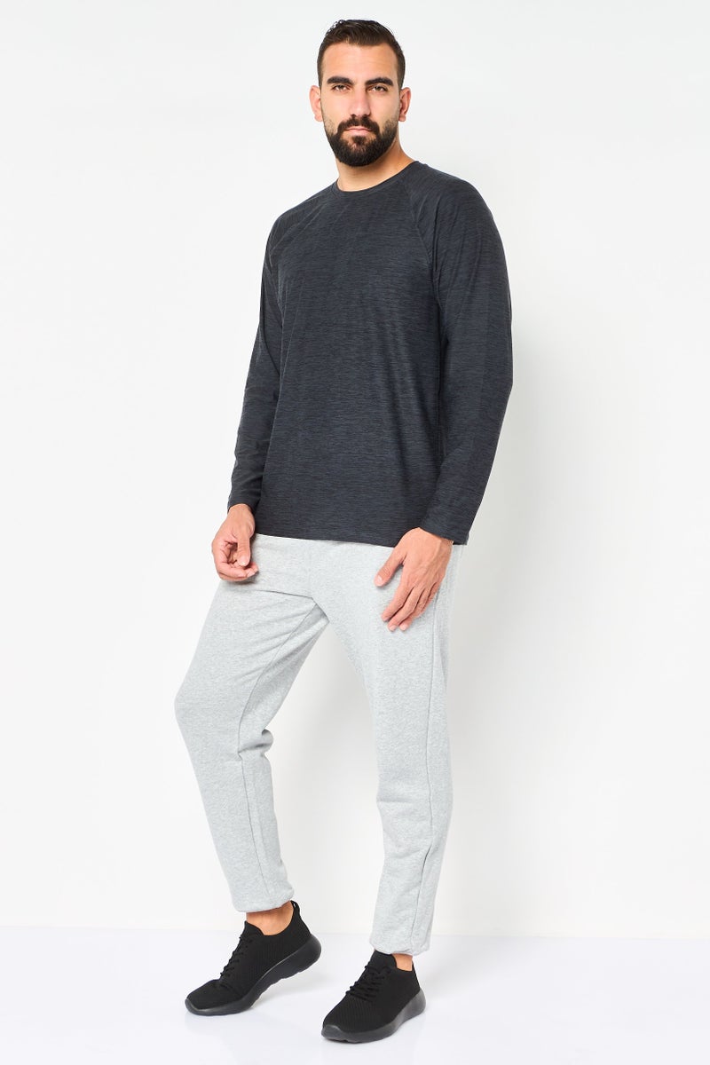 90 Degree By Reflex Men Sportswear Fit Long Sleeve Outdoor Sweatshirt, Charcoal - Image 2