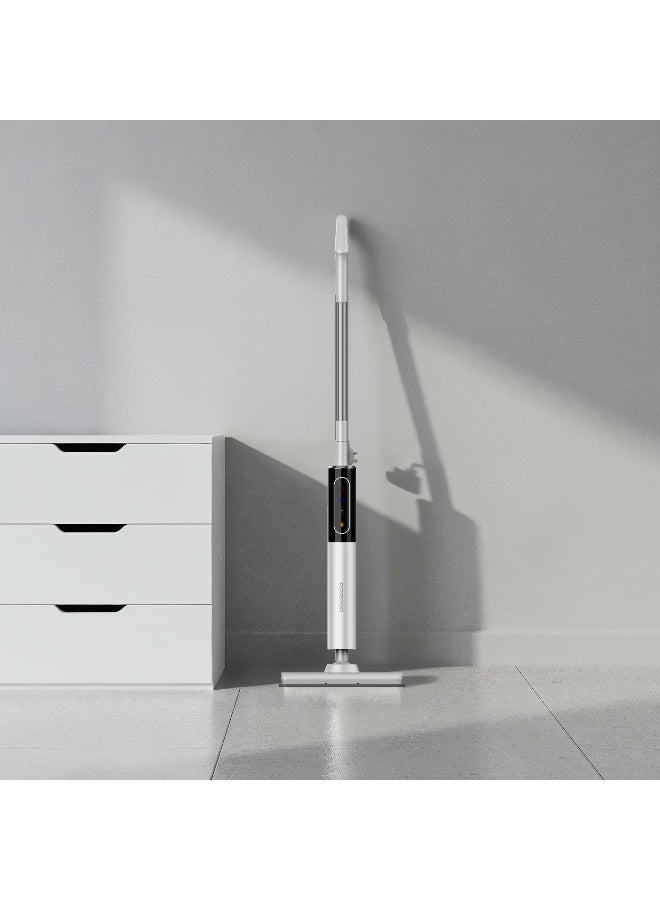 بورودو ممسحة بخارية Rapidsteam Touch Control متعددة الأسطح (خشب/بلاط/سجاد)، تسخين سريع خلال 15 ثانية، خزان مياه قابل للفصل سعة 350 مل، بخار عالي الطاقة 1200 واط، تغطية كاملة - أبيض - Image 3