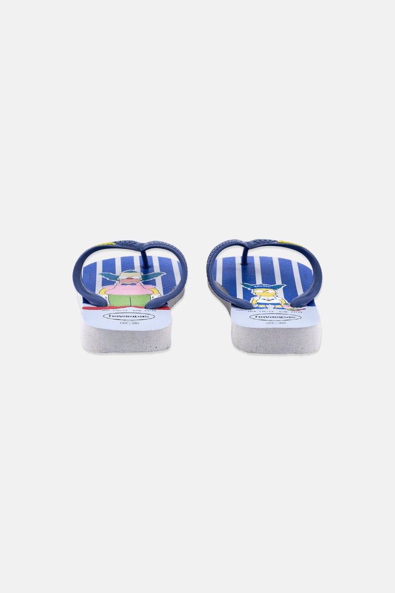 havaianas Kids Boy Simpson Slip On Slippers, Blue - Image 4
