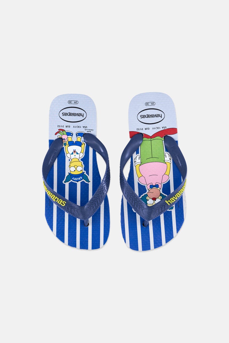 havaianas Kids Boy Simpson Slip On Slippers, Blue - Image 3