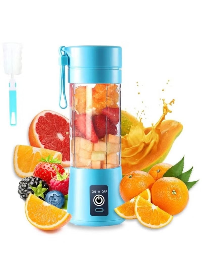 TIGER Portable Blender Cup,Electric USB Juicer Blender,Mini Blender Portable Blender For Shakes and Smoothies, Juice,380ml, Six Blades Great for Mixing  - Image 1