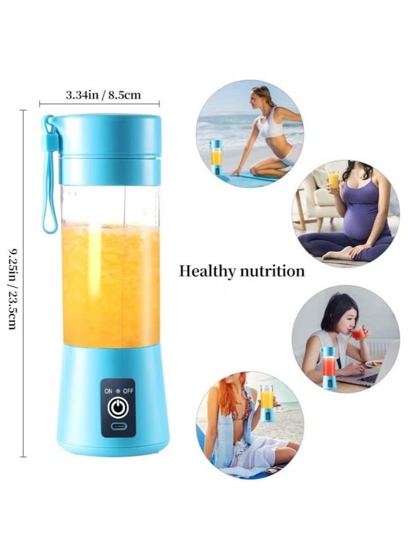 TIGER Portable Blender Cup,Electric USB Juicer Blender,Mini Blender Portable Blender For Shakes and Smoothies, Juice,380ml, Six Blades Great for Mixing  - Image 4